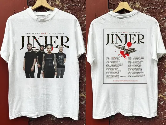 Jinjer Band 2 Sides EUROPEAN TOUR 2026 White S to 5XL Shirt CK423