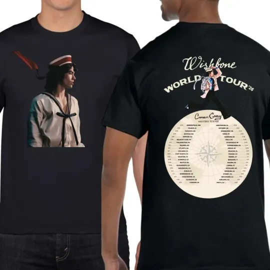 Discover TSP TSHIRTNEW STYLE Conan Gray Wishbone World Tour 2026 Two Sided T-Shirt