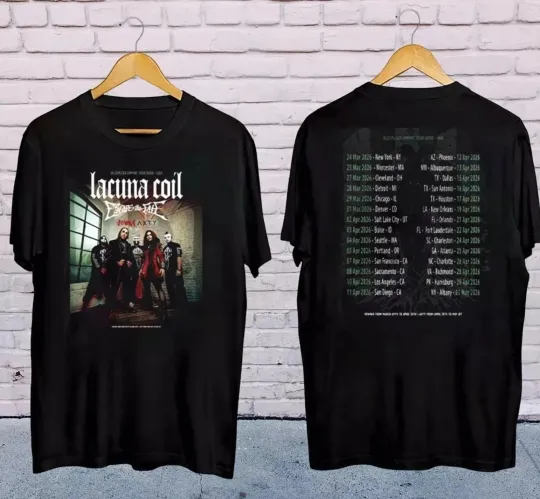 Discover Lacuna Coil The Sleepless Empire Tour 2026 North America T-Shirt