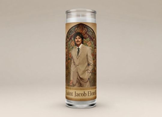 Discover Saint Jacob Elordi Prayer Candle  Celebrity Devotional Homage, Novelty Gift