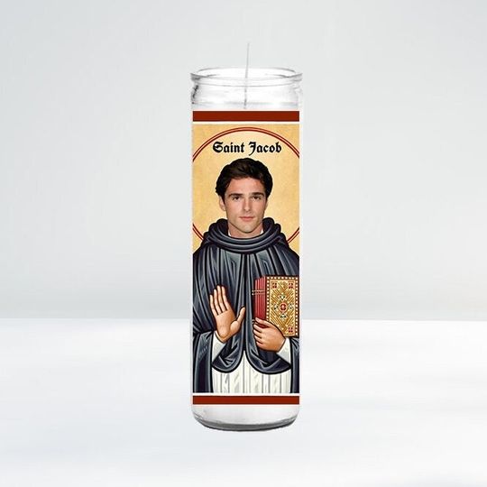 Discover Saint Jacob Celebrity Prayer Candle | 8" Unscented | Funny Gift Idea
