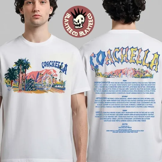 Discover Coachellla 2026 Merch In Indio California Pastels 2026 Lineup T-Shirt
