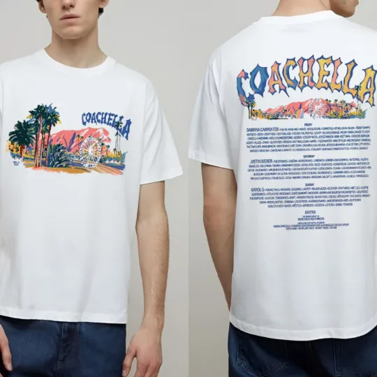 Discover Coachellla Pastels 2026 Lineup Tee, Coachellla 2026 Festival T-Shirt