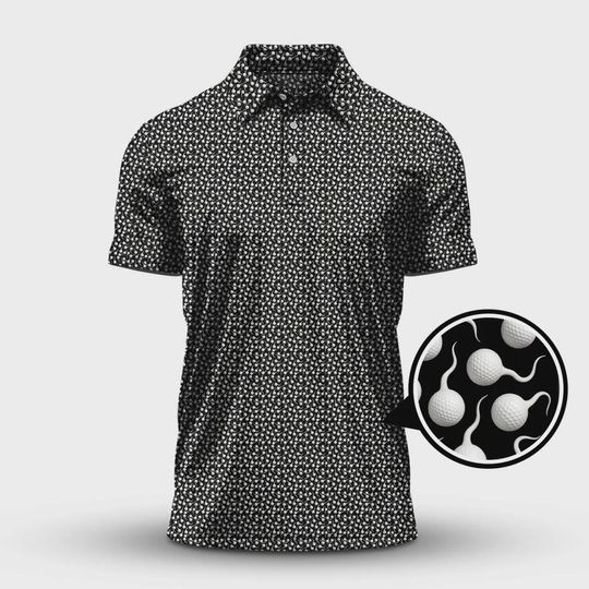 Discover Funny Golf Shirt, Pattern Golf Ball Polo for Men, Crazy Golf Shirt for Golfers