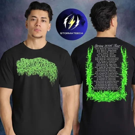 Discover Sanguisugabogg Merch Lamb Of God Into Oblivion Spring 2026 Tour Dates T-Shirt