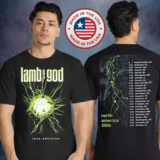 Discover Lamb Of God Into Oblivion Tour Shirt 2026 Unisex T-Shirt