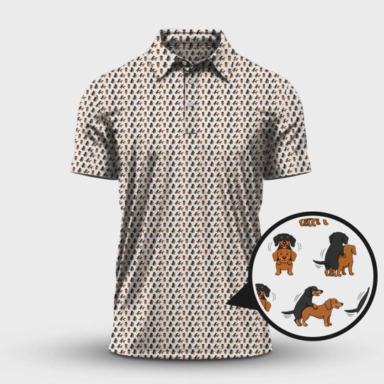 Discover Funny Golf Pattern Shirt, Dachshund Golf Shirt For Golfer, Crazy Golf Shirt For Men