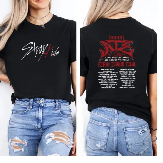 Discover Stray Kids dominATE World Tour 2026 Lyric Kpop Band T-shirt