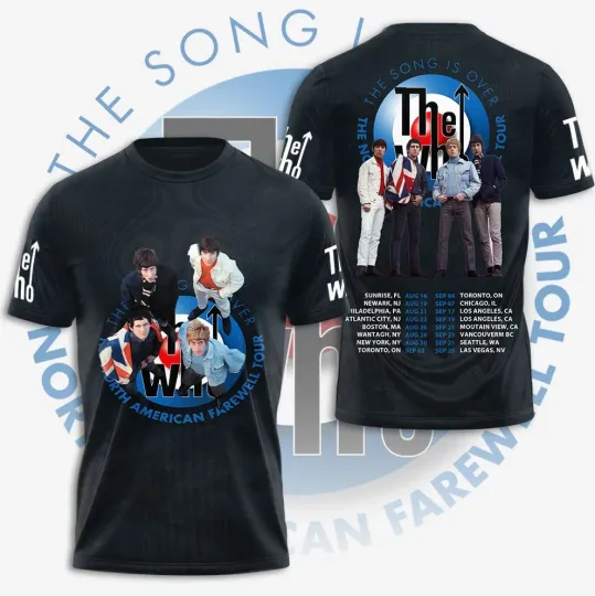 The Who The North American Farewell Tour 2025 The Song Is Over 3D T-Shirt