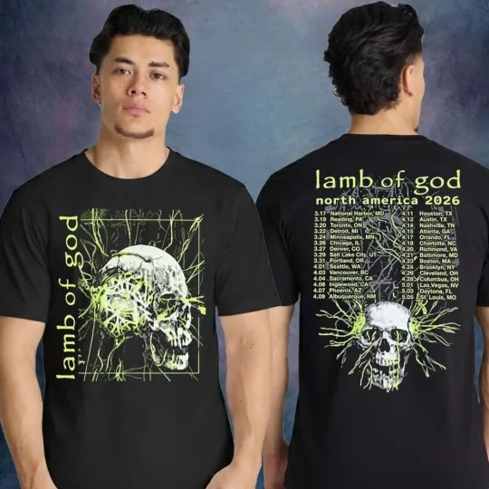 Lamb Of God Electric Skull Tour Shirt 2026 T-Shirt