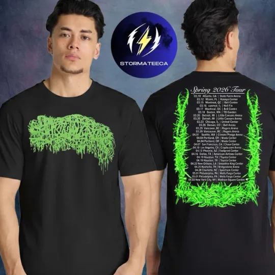 Discover Sanguisugabogg Merch Lamb Of God Into Oblivion Spring 2026 Tour Dates T-Shirt