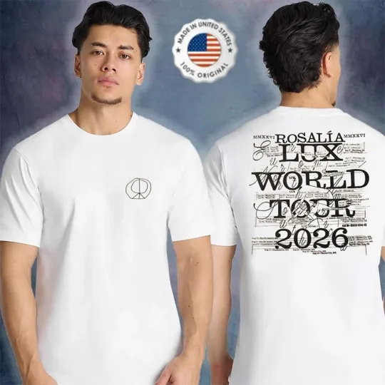 Discover Rosalia Merch The Lux Tour 2026 Roadmap Tour Dates Unisex Double Sided T-Shirt