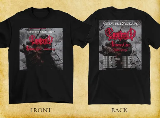 Discover ENSIFERUM 2 sides European 2026 Tour Shirt Black Unisex S-5XL 2AG0061