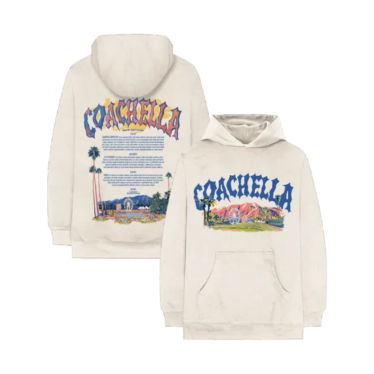 Discover Coachellla Felt Cute 2026 Lineup Sand Hoodie
