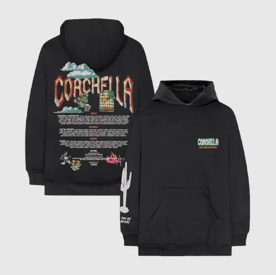 Discover Coachellla 2026 Merch In Indio California Desert Icons 2026 Lineup Hoodie