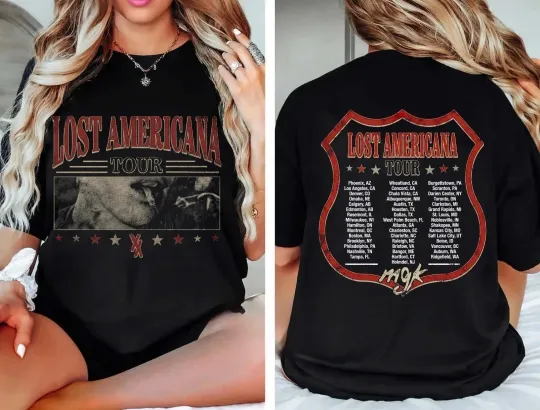 Discover Machine Gun Kelly MGK Lost Americana Tour 2025 2026 Shirt Double Sided S-5XL