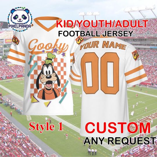 Discover Goofy Football Jersey  Custom Name Number Shirt for Kids Youth Adult 90s Disney Cartoon Retro Sports Top
