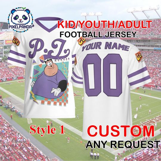 Discover P.J. Goofy Movie Football Jersey  Custom Name Number Shirt for Kids Youth Adult 90s Disney Cartoon Sports Top