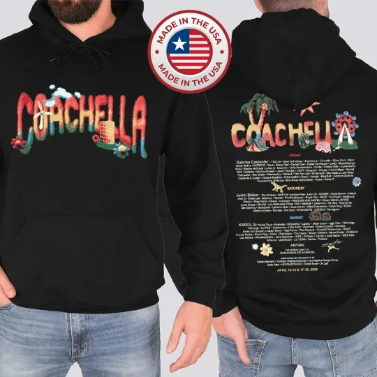 Discover Coachellla 2026 Hoodie with Double Sided Design in Indio California