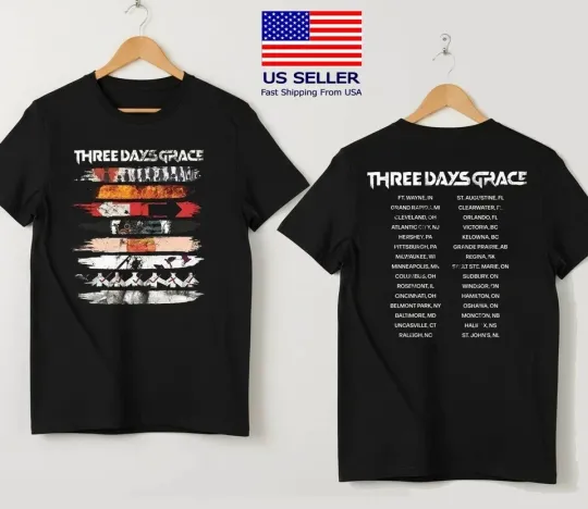 Discover Three Days Grace 2026 Album Stripe Tour T-Shirt