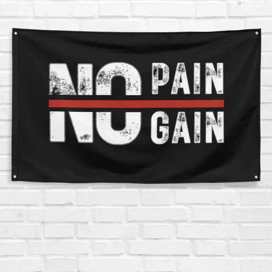 Discover No Pain No Gain Gym Flag Workout Bodybuilding Fitness Motivational Banner