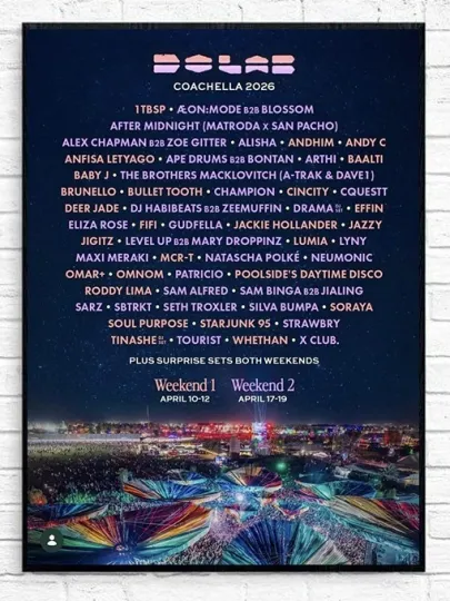 Discover Coachellla 2026 Lineup April 10 12 17 19 Festival Poster