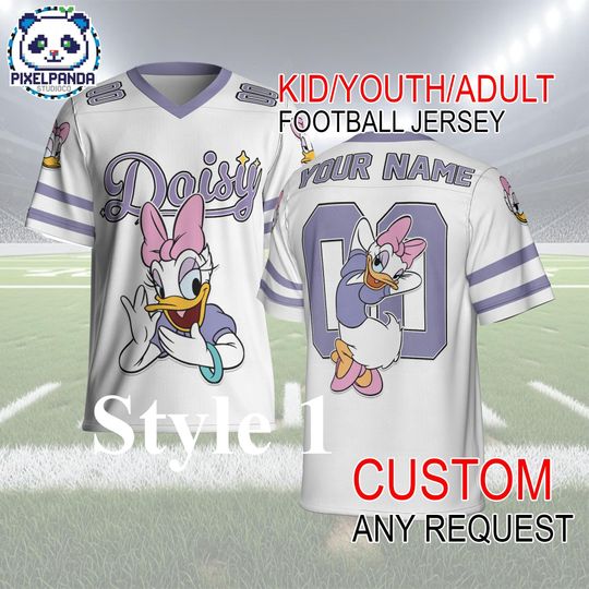 Discover Daisy Duck Football Jersey Custom Name & Number  Disney Kid Youth Adult Personalized Game Day Shirt