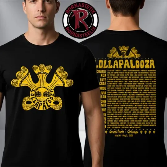 Lollapalooza 2026 Festival Merch Tee Lolla Guide Full Lineup Grant Park Chicago