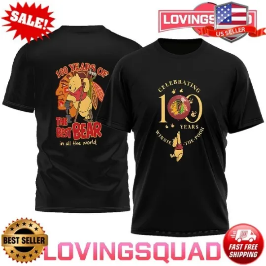 Discover Rare Winnie the Pooh 100th Anniversary Double Sided T-Shirt