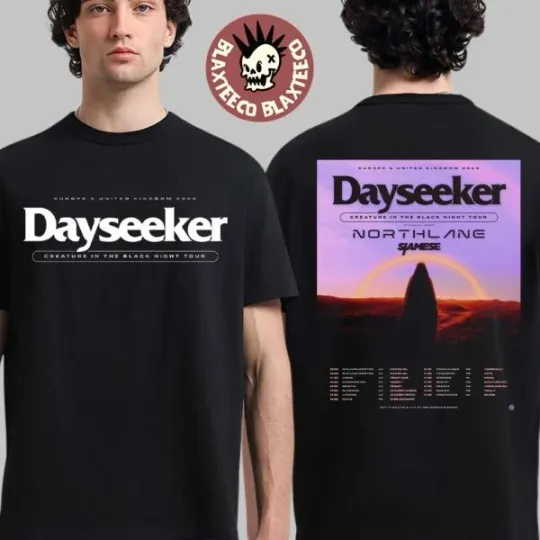 Discover Dayseeker Creature In The Black Night Tour 2026 Europe UK Schedule T-Shirt