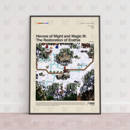 Discover Heroes of Might and Magic III The Restoration of Erathia  Poster, Gaming Room Poster, Gaming Wall Poster, Gaming Print Poster,Game Gift