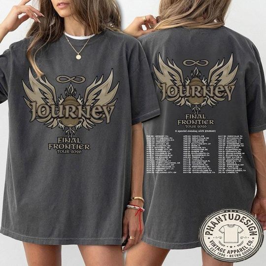 Discover Journey Final Frontier Tour 2026 T-Shirt Vintage Rock Concert Tee Unisex Band Graphic 90s Style