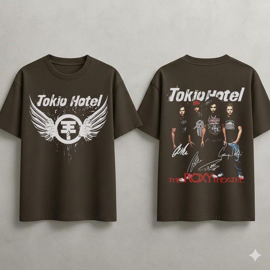 Discover Tokio Hotel Inspired Tour 2026 T-Shirt, Vintage Concert Graphic Tee, Alternative Pop Rock Fan Tee, Double Sided T-Shirt