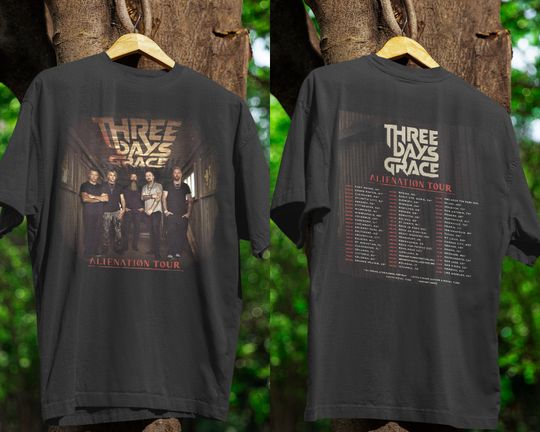 Discover Three Days Grace World Tour 2026 T-Shirt, Rock Band Double Sided Tee, Alternative Metal Concert Shirt, Fan Gift