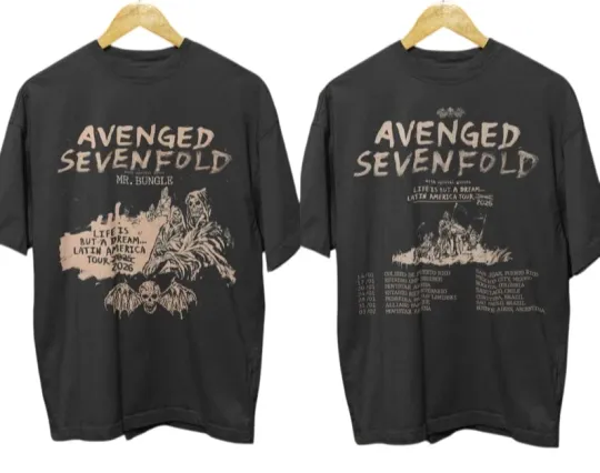 Discover Avenged Sevenfold 2026 Tour Double Sided T-Shirt