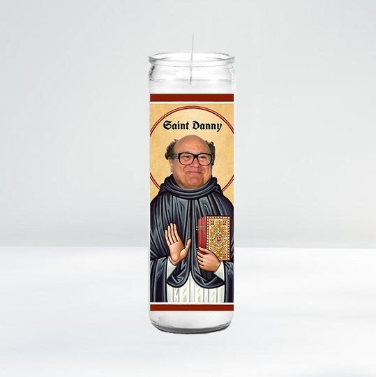 Discover Saint Danny Celebrity Prayer Candle | 8" Unscented | Funny Gift Idea
