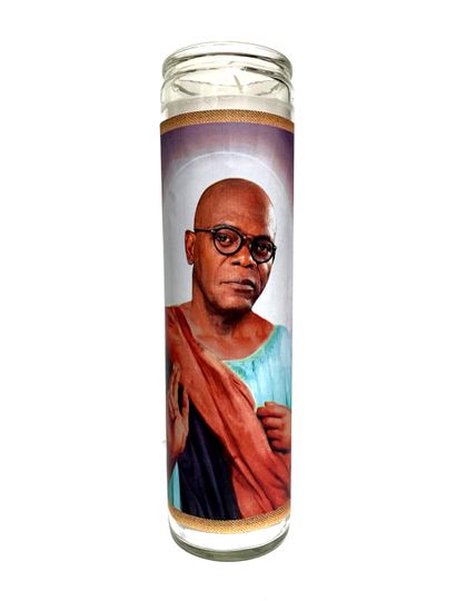 Discover Samuel L Jackson Prayer Candle - Pop Culture Saint Candle
