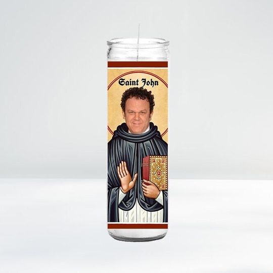 Discover Saint John Celebrity Prayer Candle | 8" Unscented | Funny Gift Idea