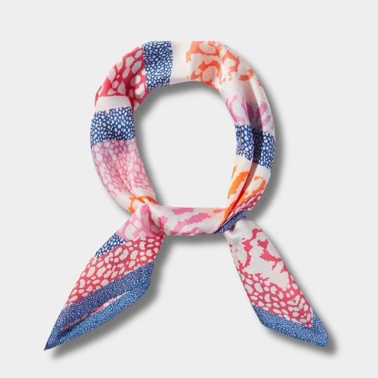 Discover Colorful Abstract Print Satin Scarf: Elegant Versatile Bandanas for All Occasions