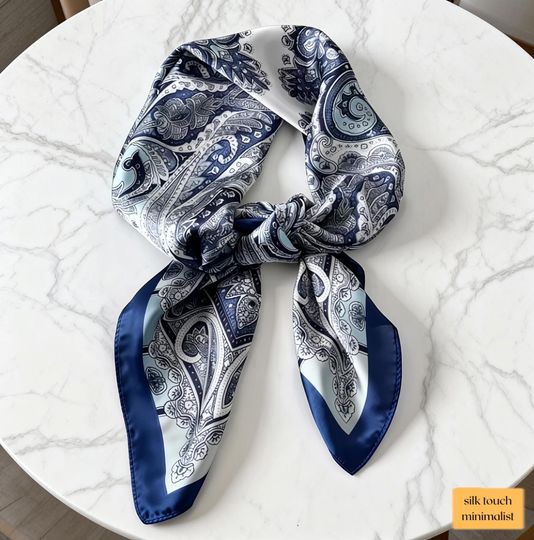 Discover Boho Floral Satin Square Scarf for Women  Luxury Hair Bandana, Hijab Style Headscarf, Chic Printed Shawl