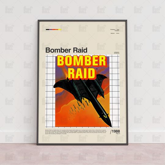 Discover Bomber Raid Poster, Gaming Room Poster, Gaming Wall Poster, Gaming Print Poster, Game Gift, Video Games Poster, Gaming Wall Art