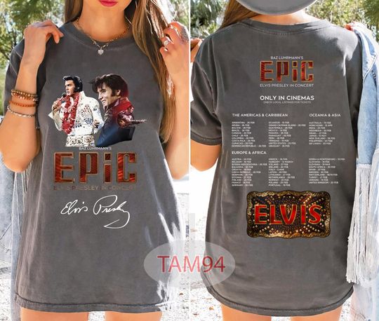 Elvis Presley in Concert 2026 2 Sided Shirt, Rock and Roll Gift Tee