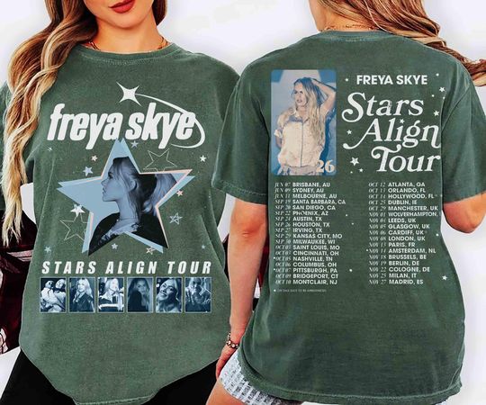 Discover Disney Freya Skye Stars Align Tour 2026 Shirt, Freya Skye Tee, Freya Skye Concert Music, Descendants Zombies 4 Nova Bright, Music Lover Gift