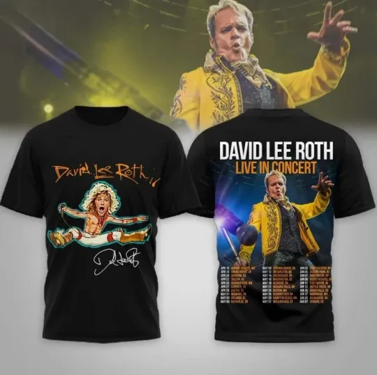 Discover David Lee Roth North American Tour 2026 3D T-Shirt