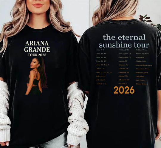 Discover Ariana Eternal Sunshine Tour 2026 Shirt, Vintage Pop Concert T-Shirt