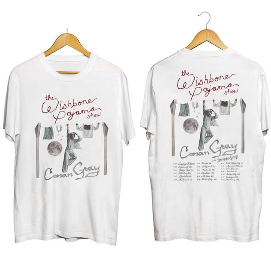 Discover Conan Gray Wishbone World Tour 2026 Shirt, Conan Gray  The Wishbone Pajama Show Merch Cover Art With Date