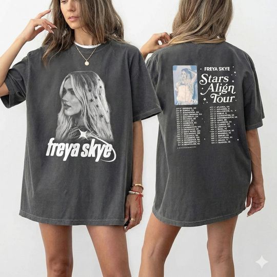 Discover Vintage Freya Skye Stars Align Tour 2026 Shirt, Two Sided Freya Skye Tee, Silent Treatment Singer Merch, Concert Outfit