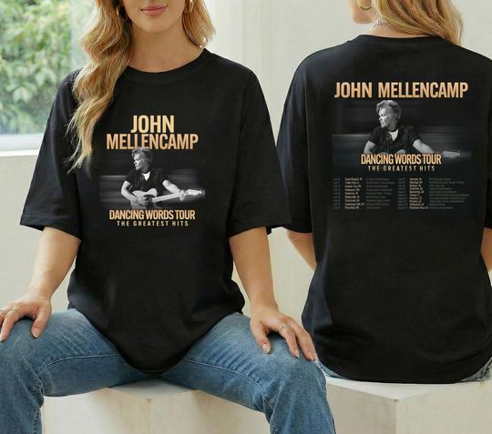 Discover John Mellencamp Tour 2026 Shirt, John Dancing Words Tour 2026 Shirt, John Mellencamp Merch, John Mellencamp Fan Gift, John Mellencamp Shirt