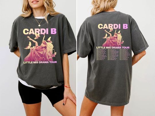 Discover Cardi B Little Miss Drama Tour 2026 Shirt, Vintage Comfort Color Tee