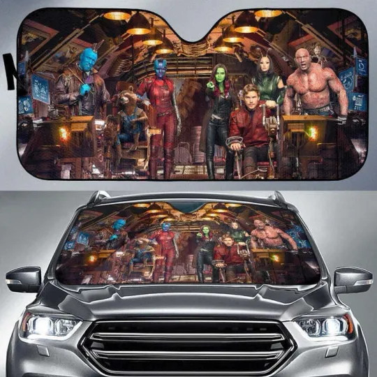 Discover Guardians Of The Galaxy in Quilt Jet Car Sun Shade